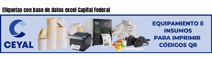 Etiquetas con base de datos excel Capital Federal 