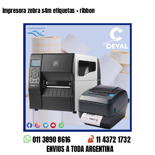 impresora zebra s4m etiquetas   ribbon