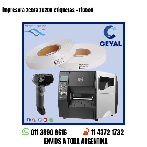 impresora zebra zd200 etiquetas   ribbon