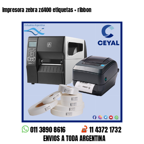 impresora zebra zd400 etiquetas   ribbon