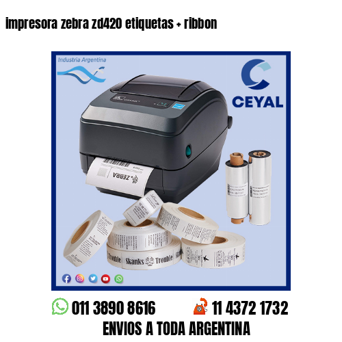 impresora zebra zd420 etiquetas   ribbon