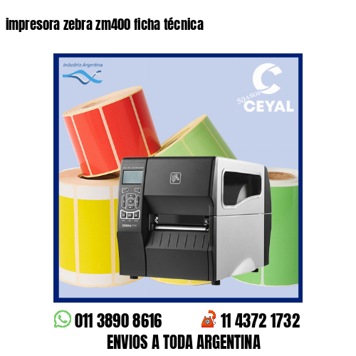 impresora zebra zm400 ficha técnica