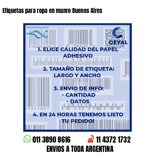 Etiquetas para ropa en munro Buenos Aires