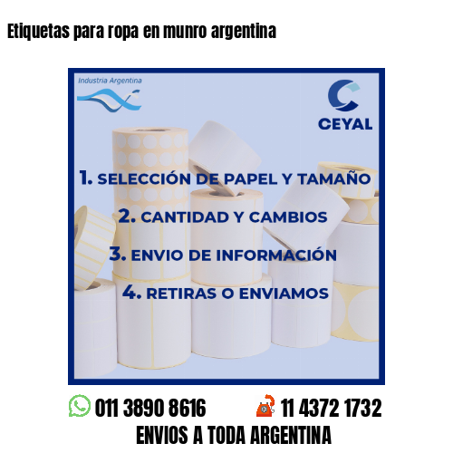 Etiquetas para ropa en munro argentina