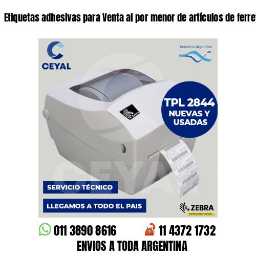 Etiquetas adhesivas para Venta al por menor de artículos de ferretería