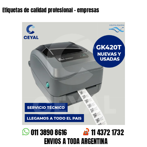 Etiquetas de calidad profesional – empresas