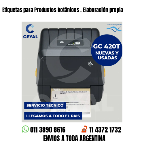 Etiquetas para Productos botánicos . Elaboración propia