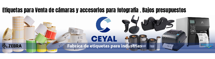 Etiquetas para Venta de cámaras y accesorios para fotografía . Bajos presupuestos