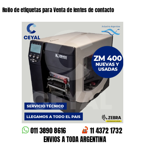 Rollo de etiquetas para Venta de lentes de contacto