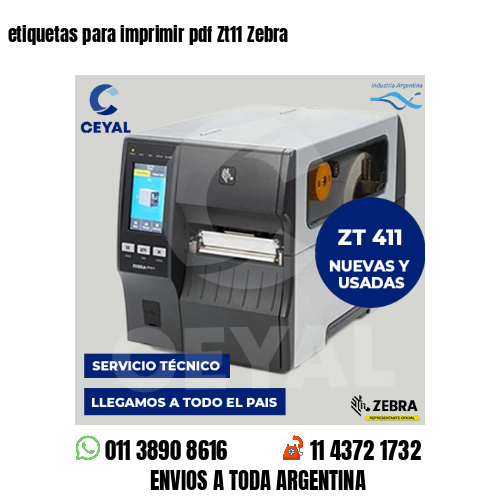 etiquetas para imprimir pdf Zt11 Zebra