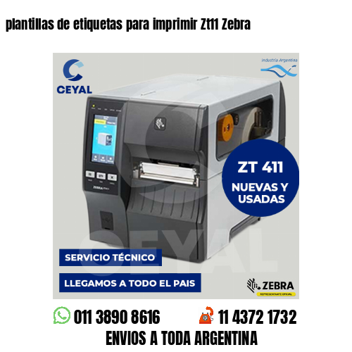 plantillas de etiquetas para imprimir Zt11 Zebra