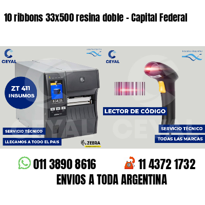 10 ribbons 33x500 resina doble - Capital Federal