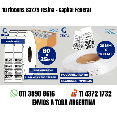 10 ribbons 83x74 resina - Capital Federal