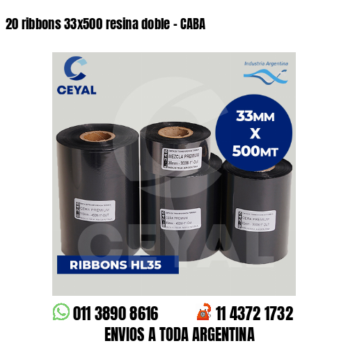20 ribbons 33×500 resina doble – CABA
