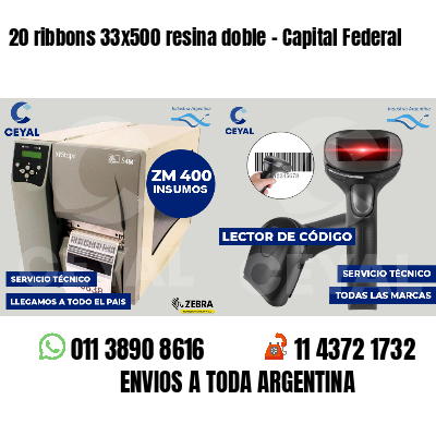20 ribbons 33x500 resina doble - Capital Federal