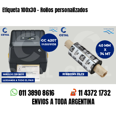 Etiqueta 100x30 - Rollos personalizados