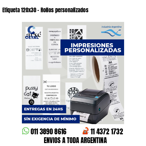 Etiqueta 120x30 - Rollos personalizados