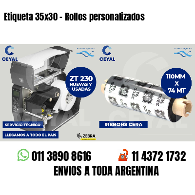 Etiqueta 35x30 - Rollos personalizados