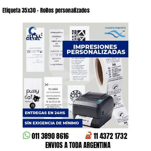 Etiqueta 35x30 - Rollos personalizados