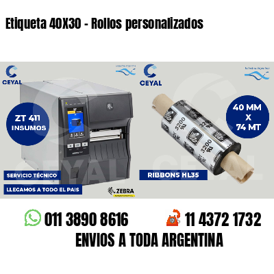 Etiqueta 40X30 - Rollos personalizados
