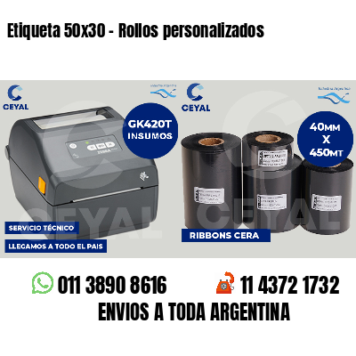 Etiqueta 50x30 - Rollos personalizados