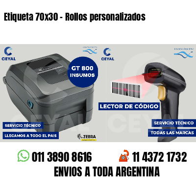 Etiqueta 70x30 - Rollos personalizados