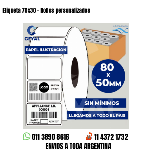 Etiqueta 70×30 – Rollos personalizados