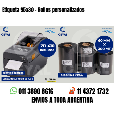 Etiqueta 95x30 - Rollos personalizados