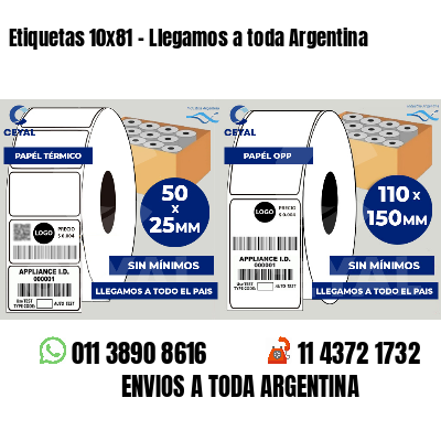 Etiquetas 10x81 - Llegamos a toda Argentina