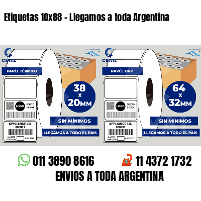 Etiquetas 10x88 - Llegamos a toda Argentina