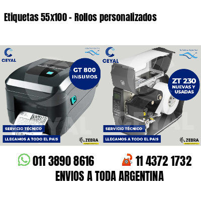Etiquetas 55x100 - Rollos personalizados