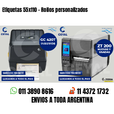 Etiquetas 55x110 - Rollos personalizados