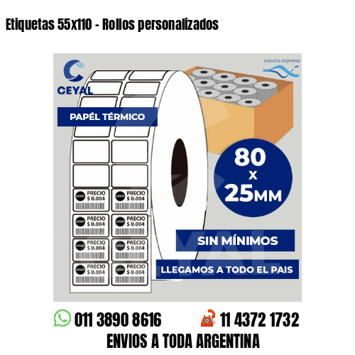 Etiquetas 55×110 – Rollos personalizados