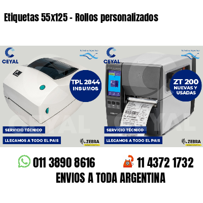 Etiquetas 55x125 - Rollos personalizados