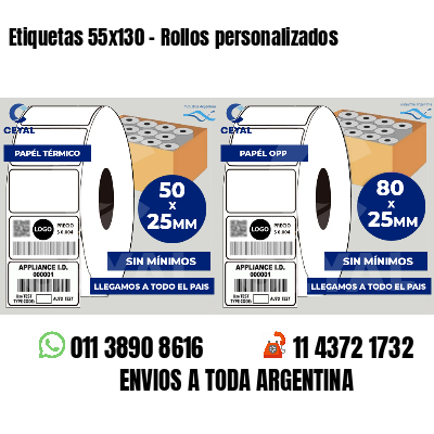 Etiquetas 55x130 - Rollos personalizados