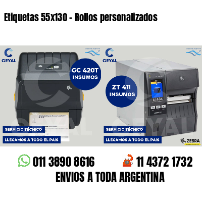 Etiquetas 55x130 - Rollos personalizados