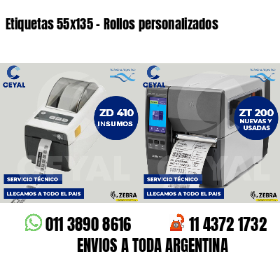 Etiquetas 55x135 - Rollos personalizados