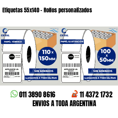 Etiquetas 55x140 - Rollos personalizados