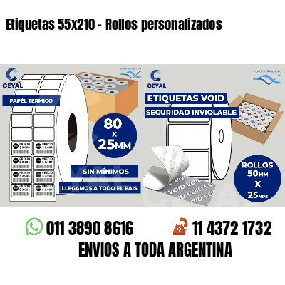 Etiquetas 55x210 - Rollos personalizados