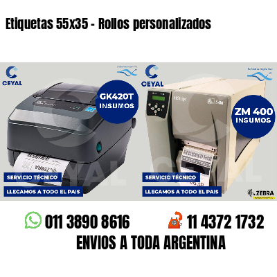 Etiquetas 55x35 - Rollos personalizados