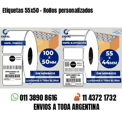 Etiquetas 55x50 - Rollos personalizados