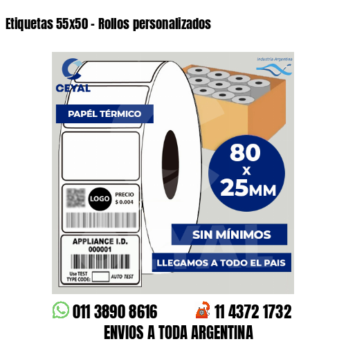 Etiquetas 55×50 – Rollos personalizados