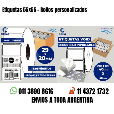 Etiquetas 55x55 - Rollos personalizados