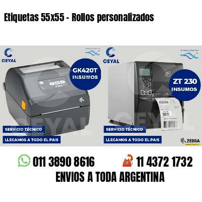 Etiquetas 55x55 - Rollos personalizados