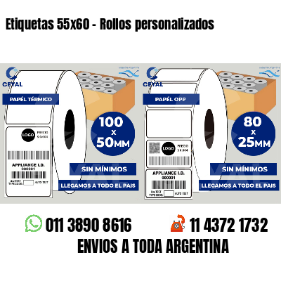 Etiquetas 55x60 - Rollos personalizados