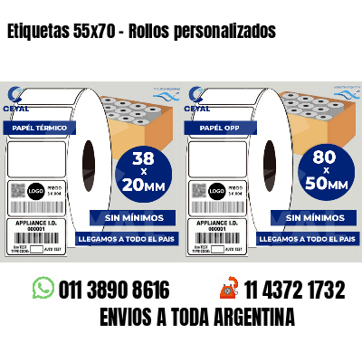 Etiquetas 55x70 - Rollos personalizados
