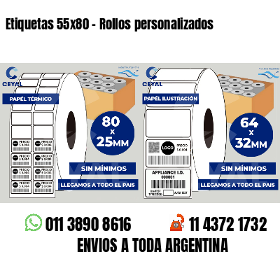 Etiquetas 55x80 - Rollos personalizados