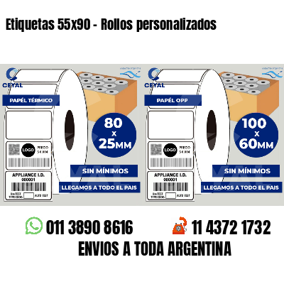 Etiquetas 55x90 - Rollos personalizados
