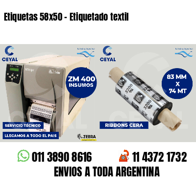 Etiquetas 58x50 - Etiquetado textil