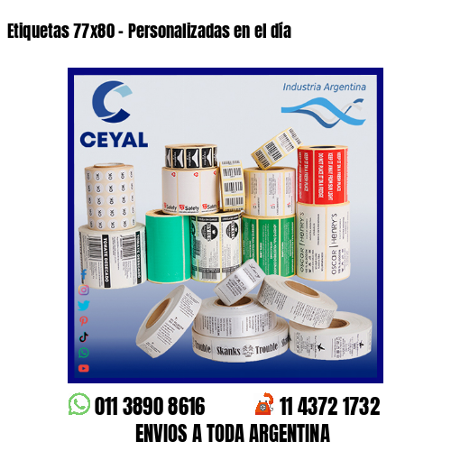 Etiquetas 77×80 – Personalizadas en el día